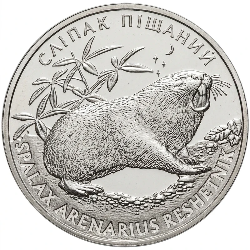 Реверс монети нейзильберу «Монета Сліпак піщаний», 2005 рік, 2 ₴