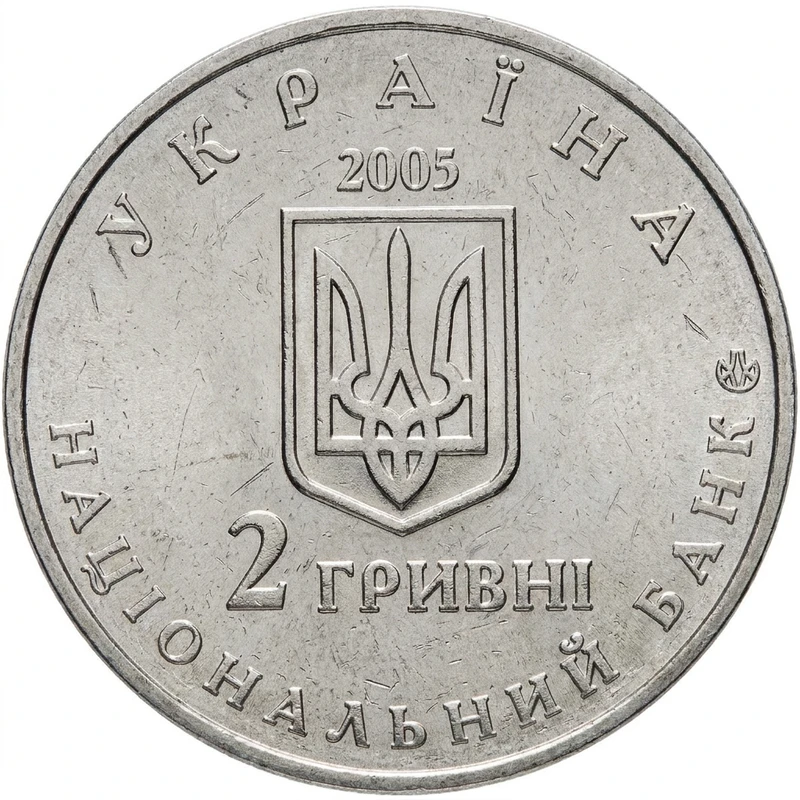 Аверс монети нейзильберу «Монета Дмитро Яворницький», 2005 рік, 2 ₴