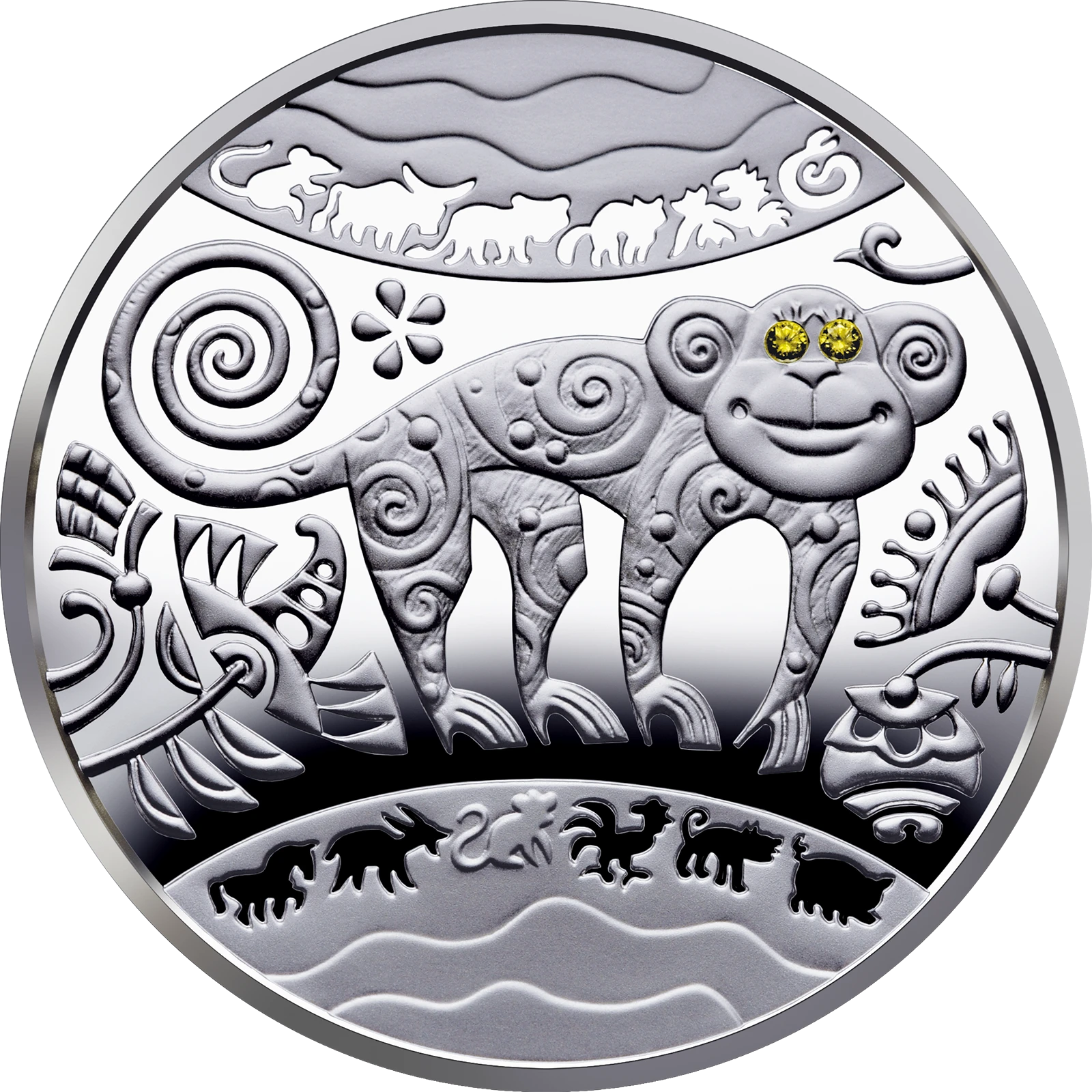 Реверс монети срібла «Срібна монета Рік Мавпи», 2015 рік, 5 ₴