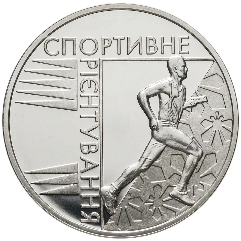 Реверс монети нейзильберу «Монета Спортивне орієнтування», 2007 рік, 2 ₴