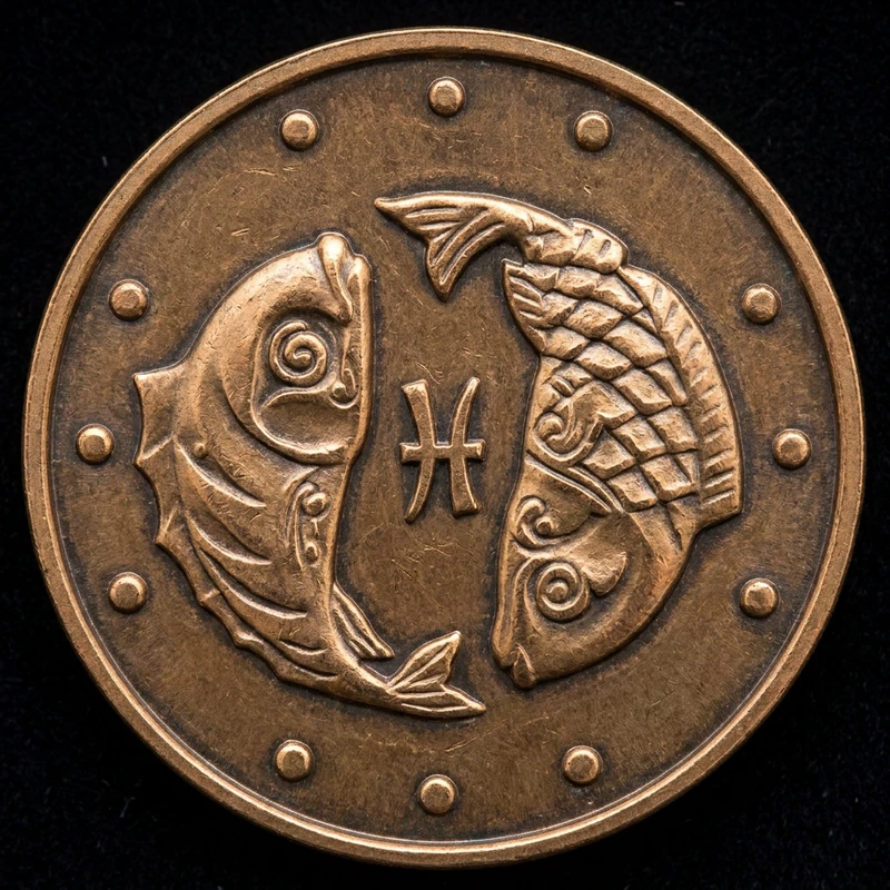 Реверс монети золота «Золота монета Риби», 2007 рік, 2 ₴