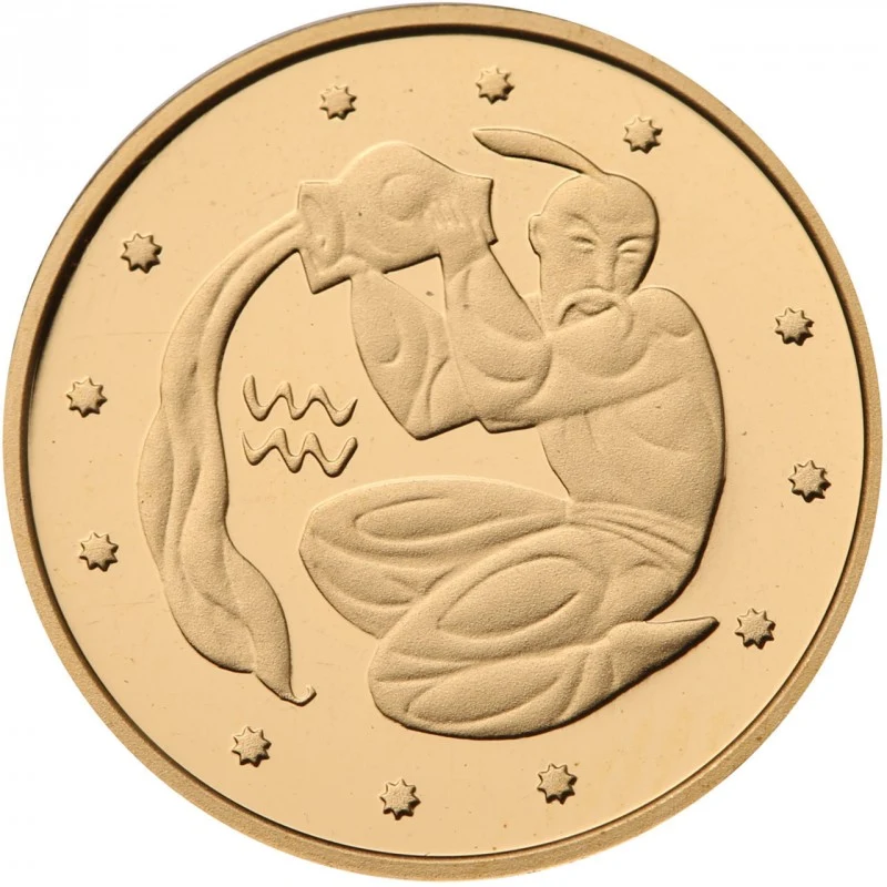 Реверс монети золота «Золота монета Водолій», 2007 рік, 2 ₴