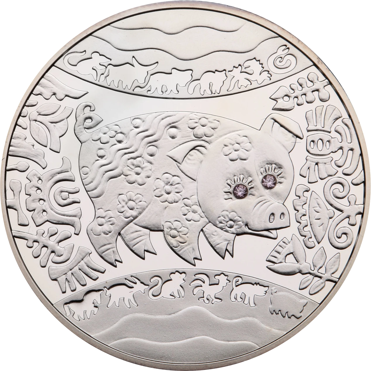 Реверс монети срібла «Срібна монета Рік Свині (Кабана)», 2007 рік, 5 ₴