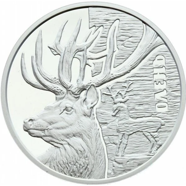 Реверс монети срібла «Срібна монета Олень», 2016 рік, 5 ₴