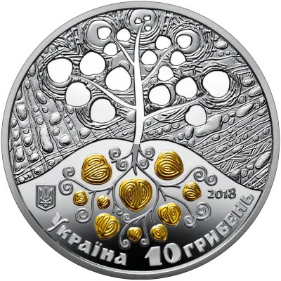Аверс Срібна монета Копання картоплі 10 грн.