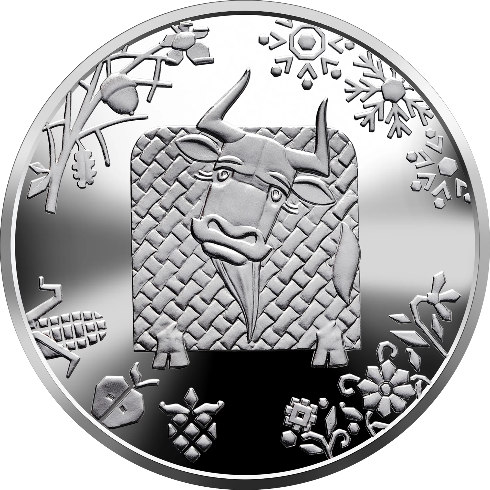 Реверс монети нейзильберу «Монета Рік Бика», 2020 рік, 5 ₴